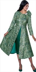 Dorinda Clark Cole 309302 - Emerald -  2 pc Dress with Duster Jacket